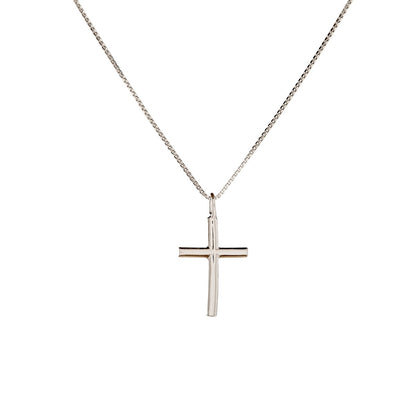 Sidabrinis rodžiuotas kryželis su grandinėle