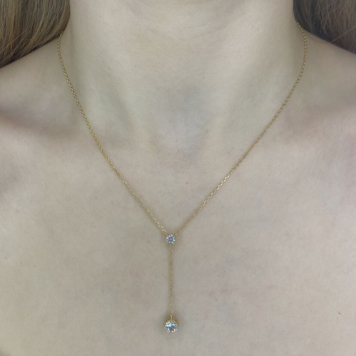 Sidabrinis auksuotas pakabukas su cirkoniais ir grandinėle