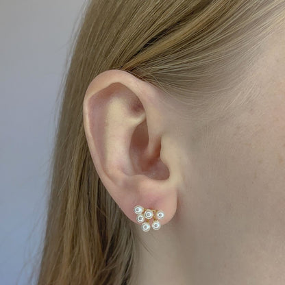 Sterling Silver Gold Plated Pearl Imitation Studs