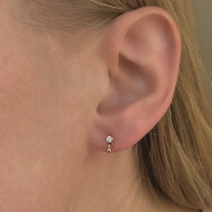 Sidabriniai paauksuoti auskarai su cirkoniu