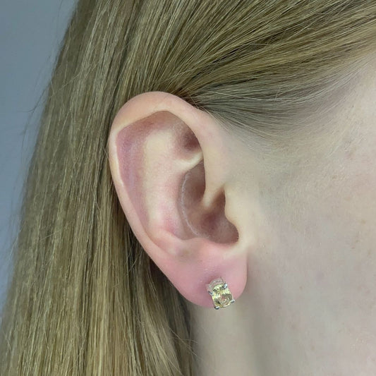 Sidabriniai auskarai su ovaliu citrinu