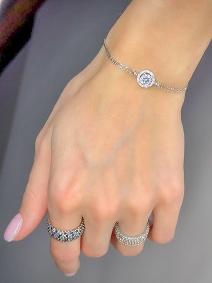 Sidabrinė rodžiuota apyrankė Soleste