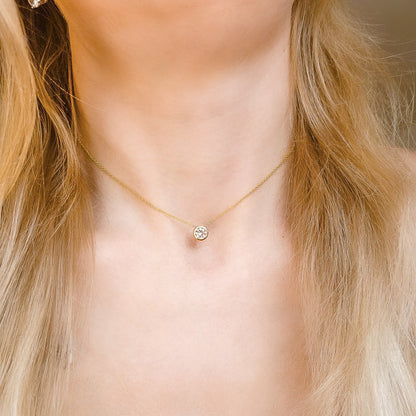 Sidabrinis auksuotas pakabukas su cirkonio akute ir grandinėle