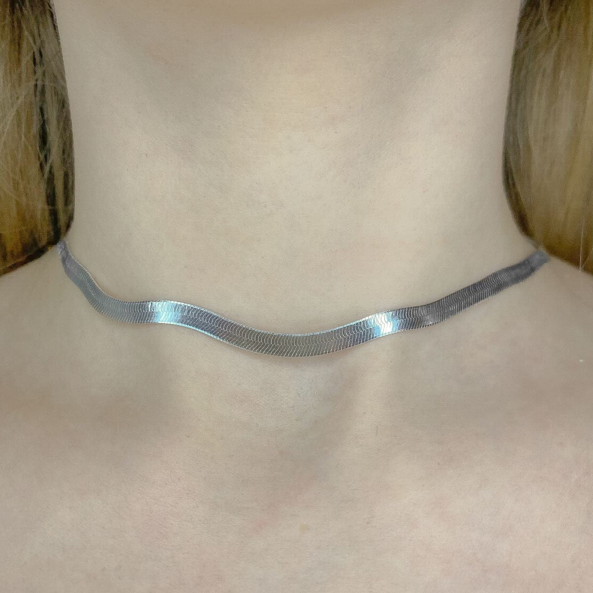 33-42 cm 9,10 g sidabrinė grandinėlė "Flat chain"