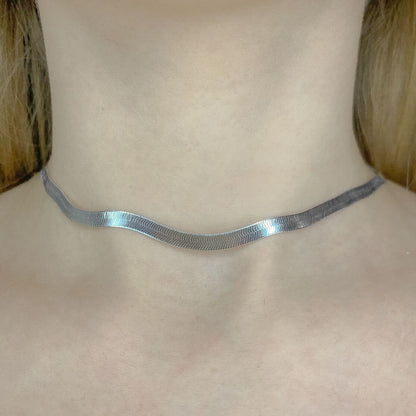 33-42 cm 9,10 g sidabrinė grandinėlė "Flat chain"