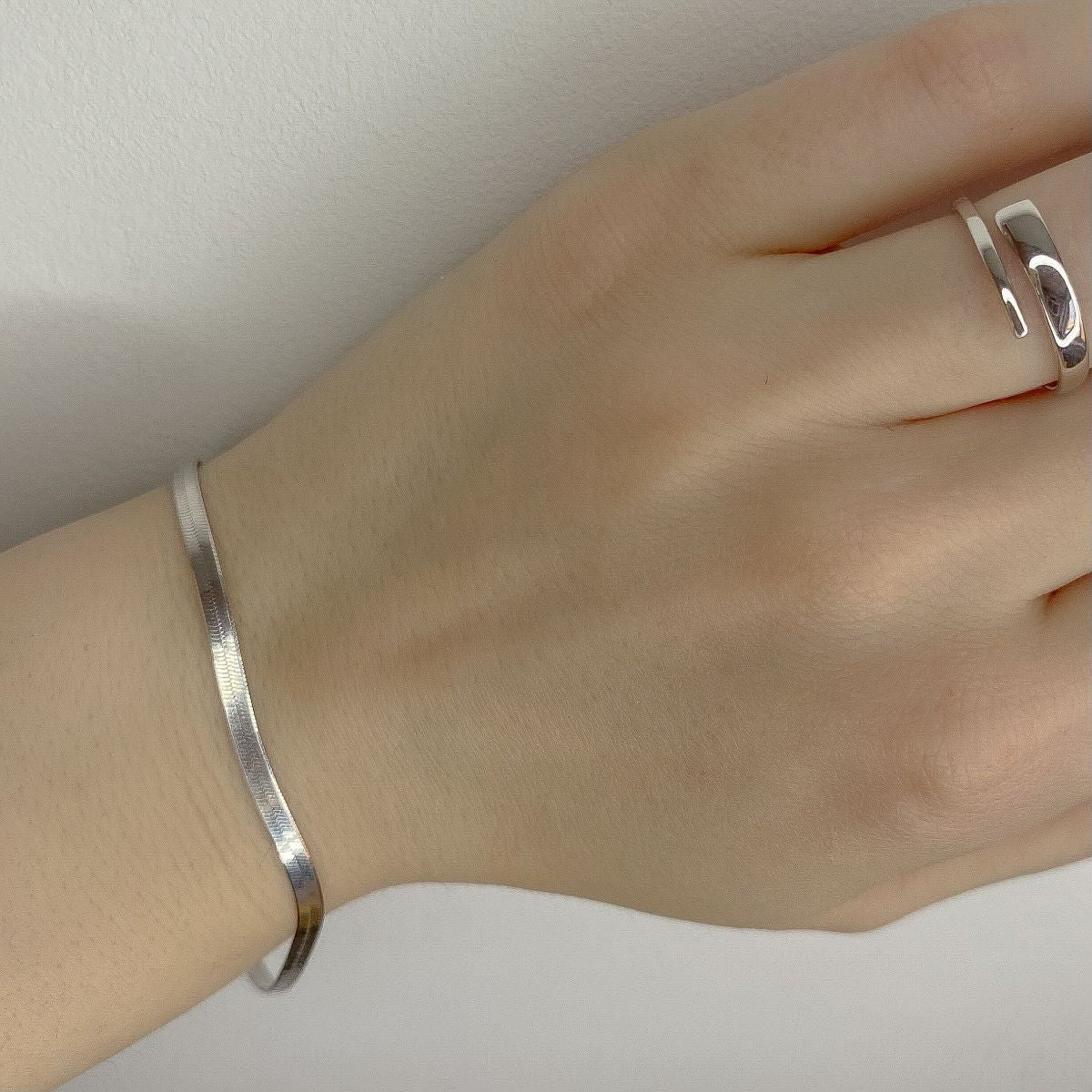 Sidabrinė apyrankė Flat chain