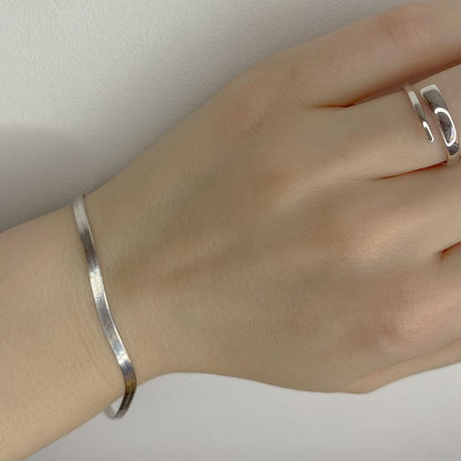 Sidabrinė apyrankė Flat chain