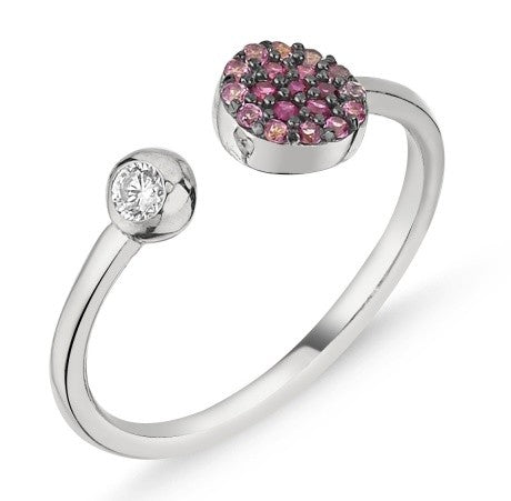 Sidabrinis rodžiuotas reguliuojamo dydžio žiedas