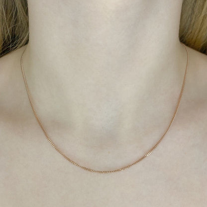 2 - 3,8 g sidabrinė paauksuota 1.35 mm pločio grandinėlė "Curb"