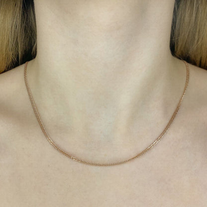 Sidabrinė paauksuota 2 mm pločio grandinėlė "Rombo"