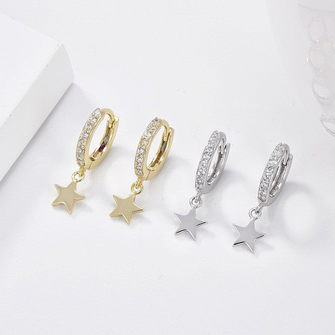 Sidabrinės rinkutės su kabančia žvaigždute