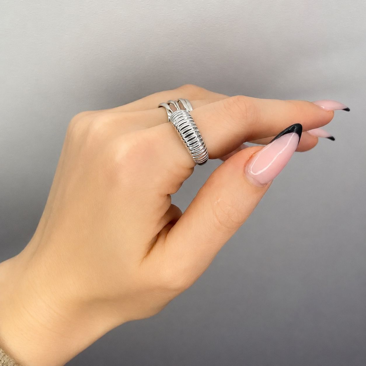 Sterling Silver Rhodium Plated Ring