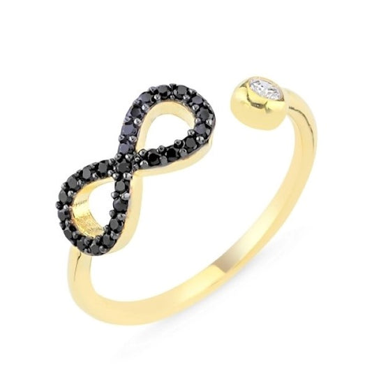 Sidabrinis auksuotas žiedas su begalybe