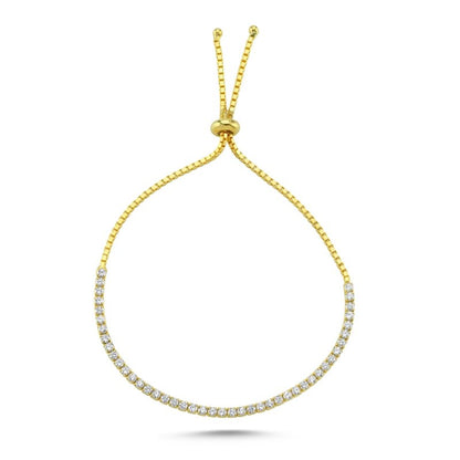 Sidabrinė auksuota apyrankė Tennis 2 mm