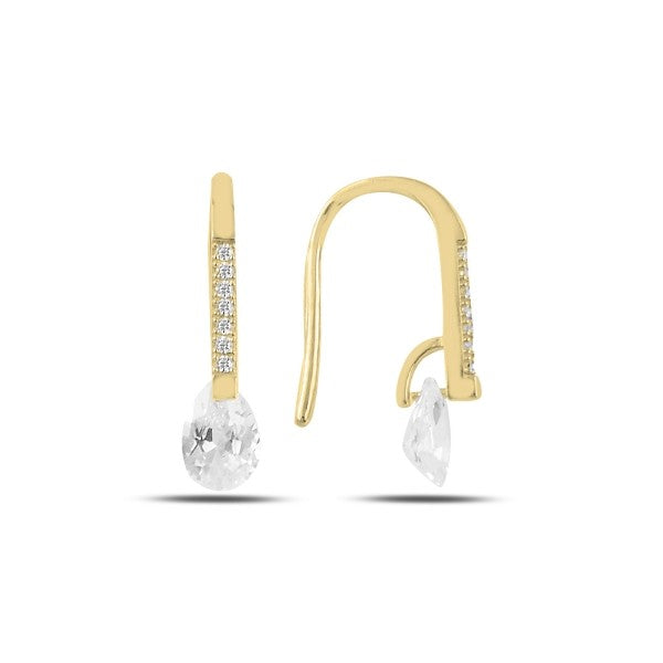 Sidabriniai kabantys auskarai su cirkoniu