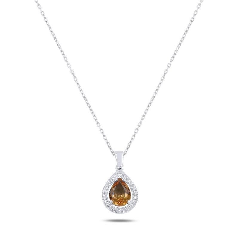 Sterling Silver Rose Gold Plated Teardrop Zultanite Necklace