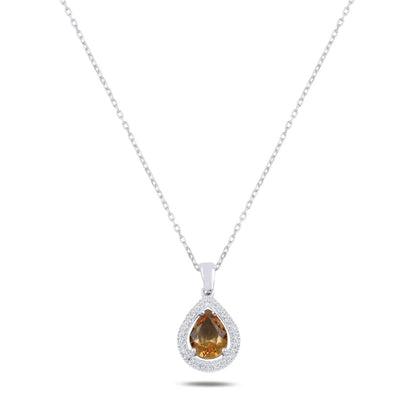 Sterling Silver Rose Gold Plated Teardrop Zultanite Necklace