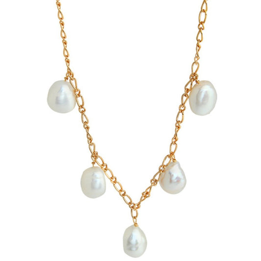 perlai ¦ sidabrinė paauksuota koljė su perlais