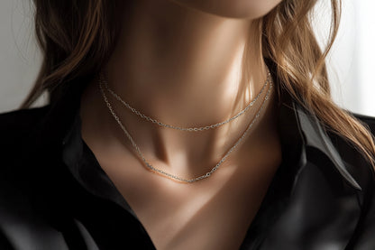 2mm 45-60 cm sidabrinė grandinėlė "Forzatina"