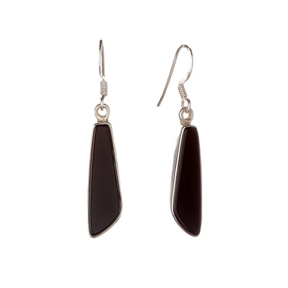 Sterling Silver Black Onyx Drop Earrings