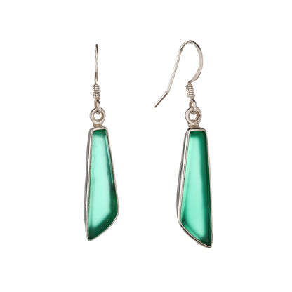 Sterling Silver Green Onyx Drop Earrings