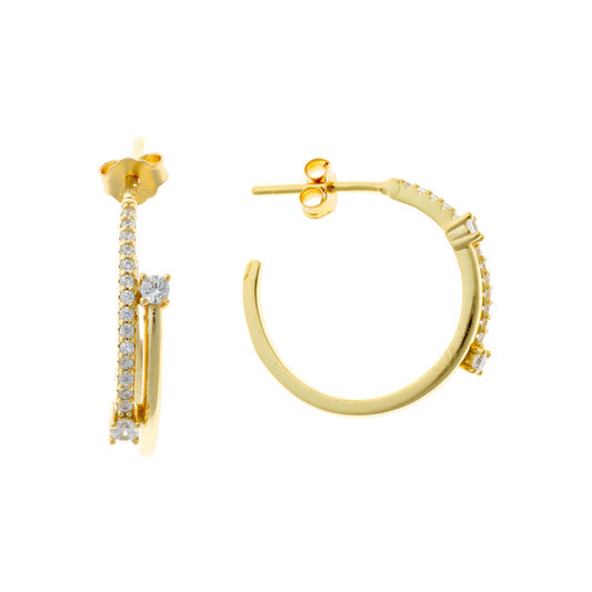 Sidabriniai auskarai su cirkoniais