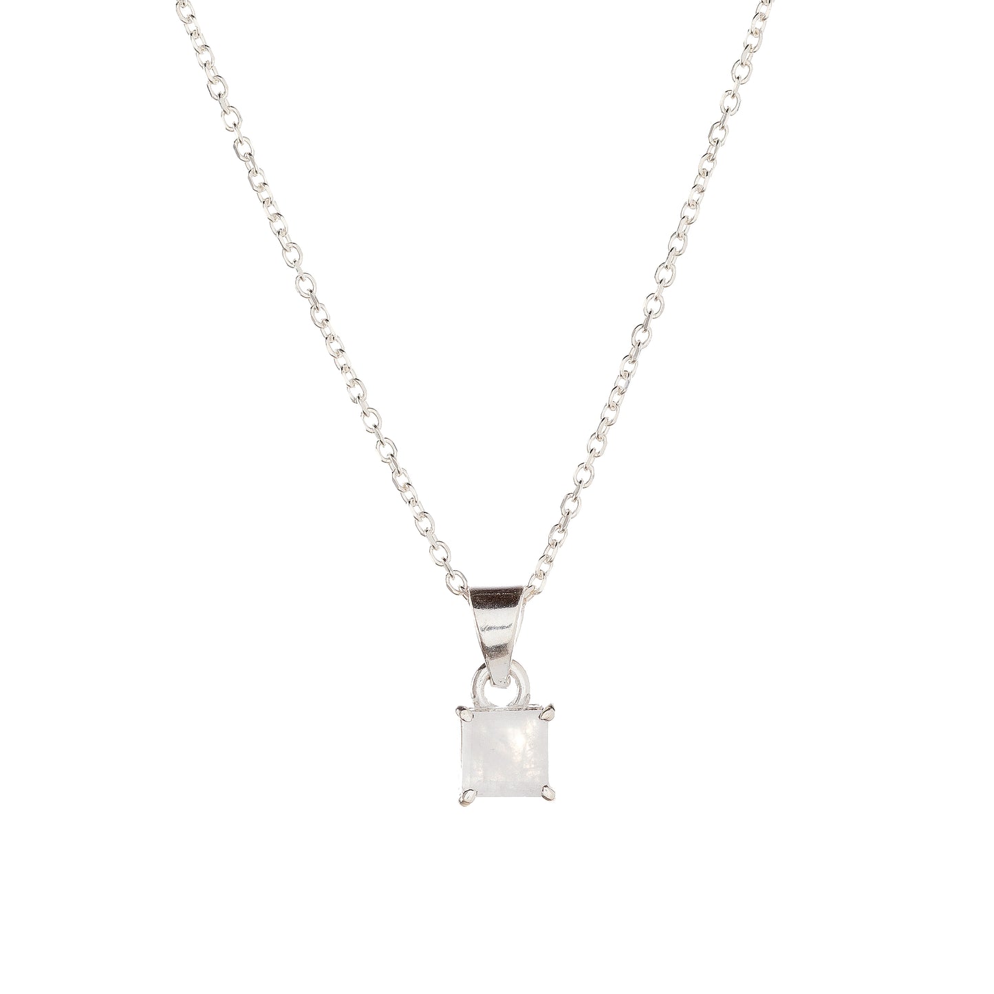 Sterling Silver Moonstone Pendant Necklace