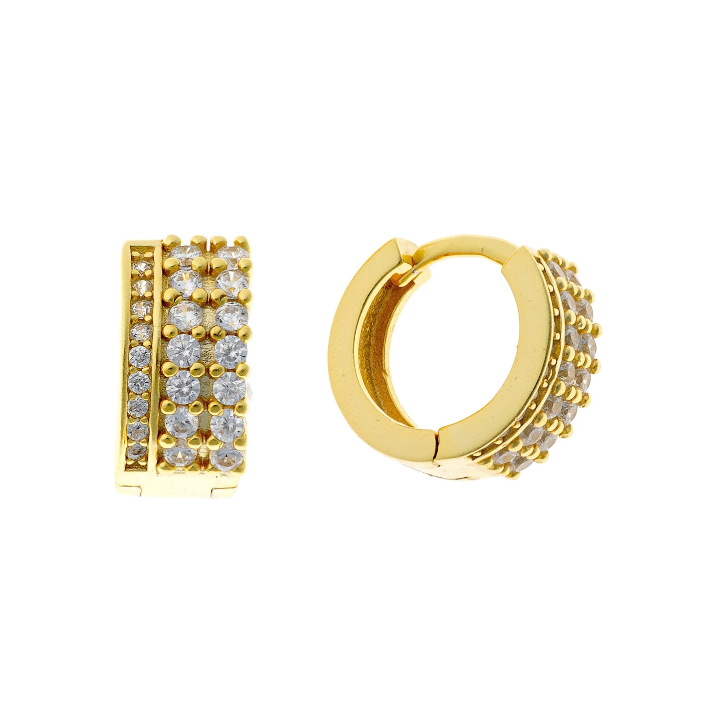 Sidabrinės rinkutės su 3 eilėmis cirkonių