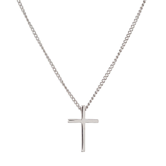 Sidabrinis rodžiuotas kryželis su grandinėle