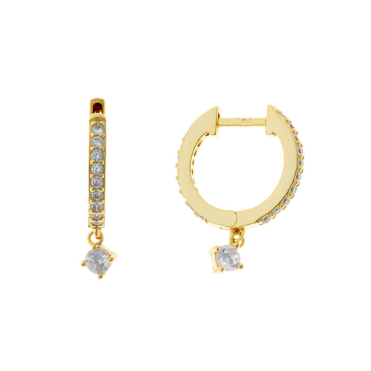 Sidabrinės rinkutės su kabančiu cirkoniu