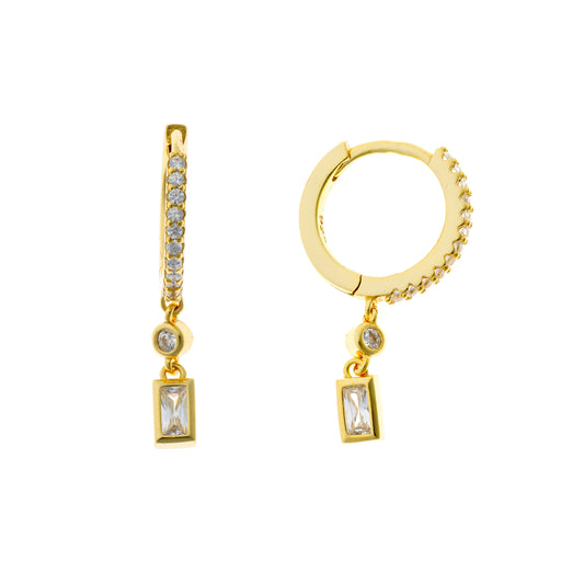 Sidabrinės rinkutės su kabančiais cirkoniais