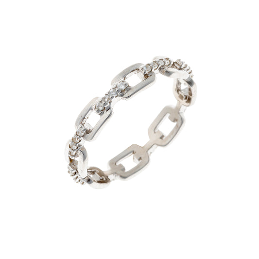 Sidabrinis rodžiuotas žiedas "Chain"