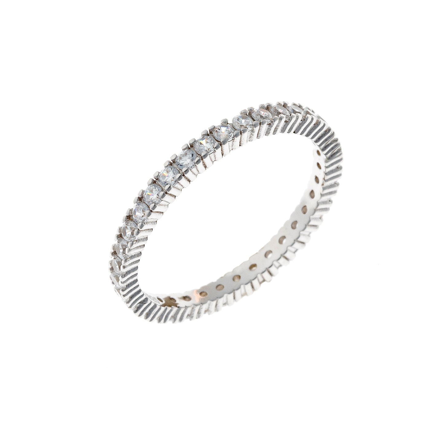 Sidabrinis žiedas su cirkonių juostele