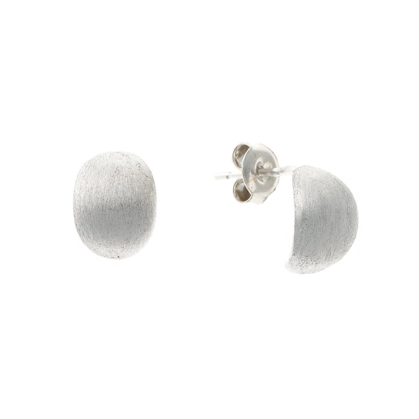 Sterling Silver Matte Stud Earrings
