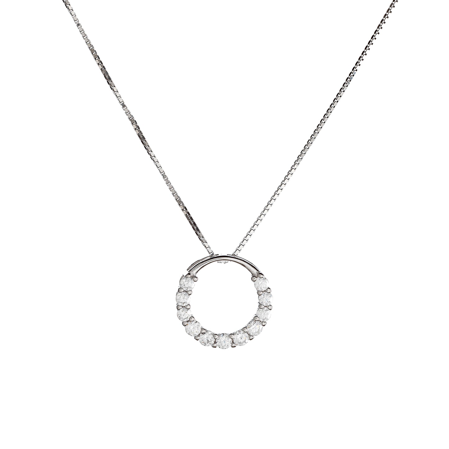 Sidabrinis rodžiuotas pakabukas su grandinėle "Circle"