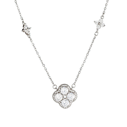 Sidabrinis rodžiuotas pakabukas su cirkoniais ir grandinėle