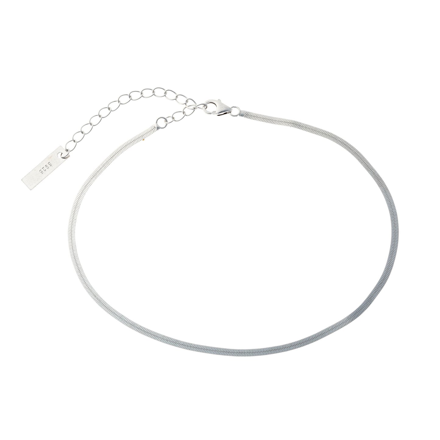 Sidabrinė grandinėlė ant kojos Flat chain