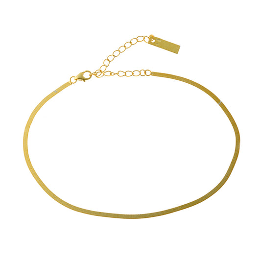 Sidabrinė grandinėlė ant kojos Flat chain