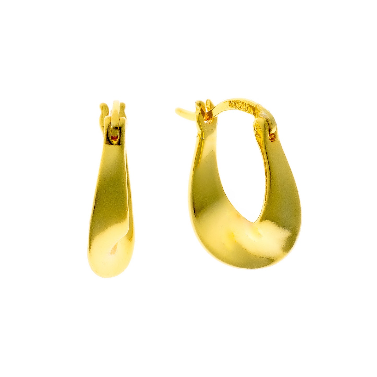 Sterling Silver Rhodium Plated English Lock Earrings