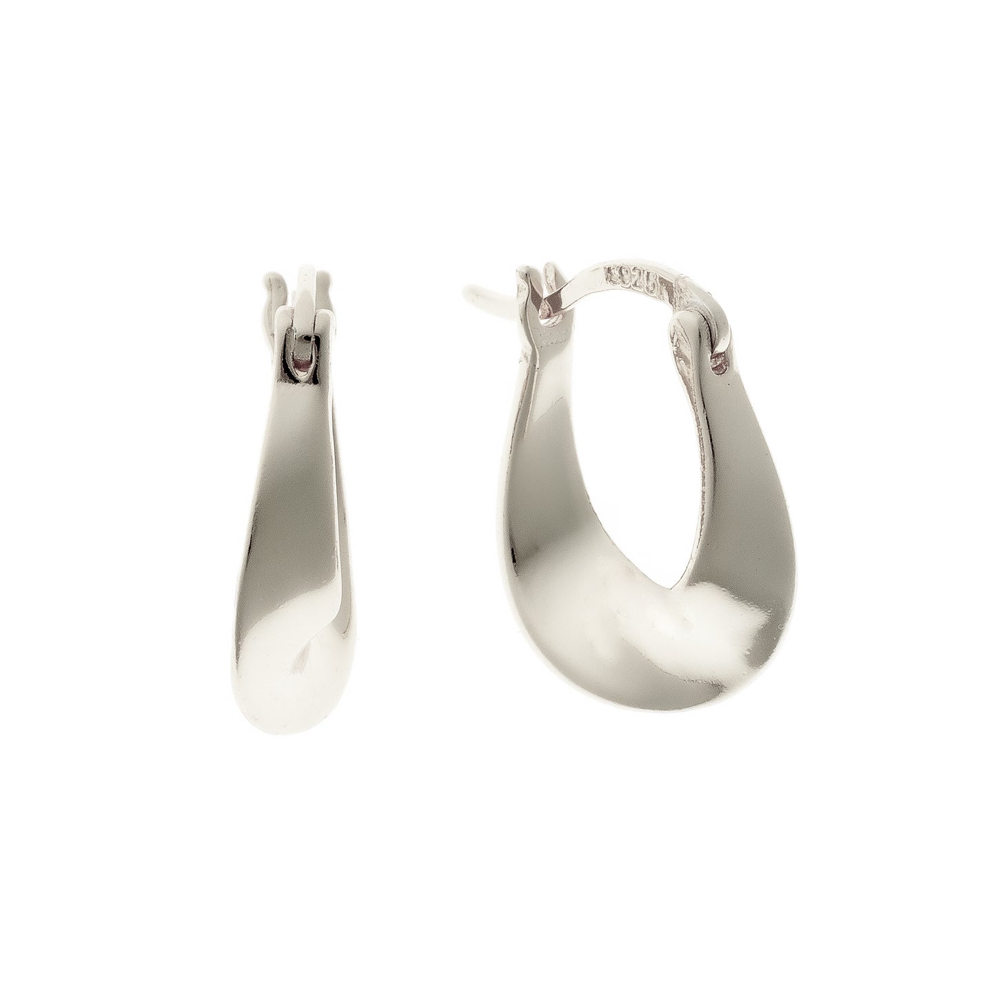 Sterling Silver Rhodium Plated English Lock Earrings