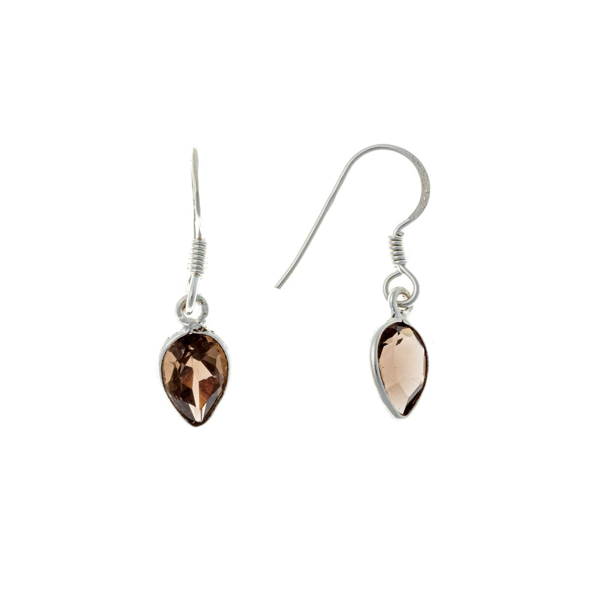 Sterling Silver Smoky Quartz Drop Earrings