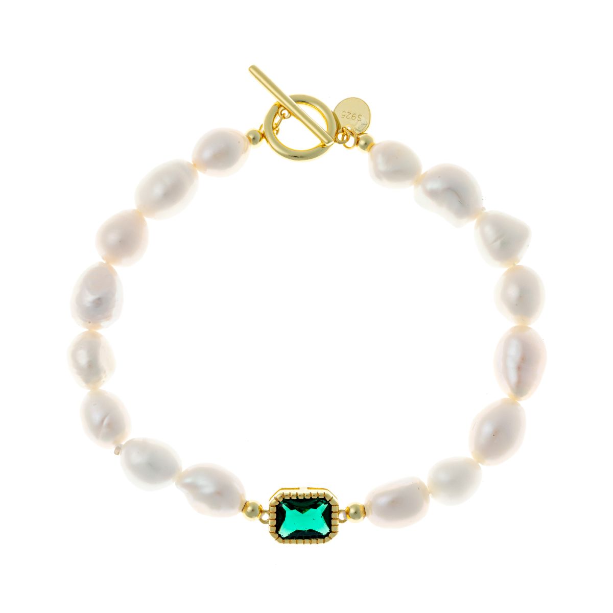 Tikrų perlų ir auksuoto sidabro apyrankė