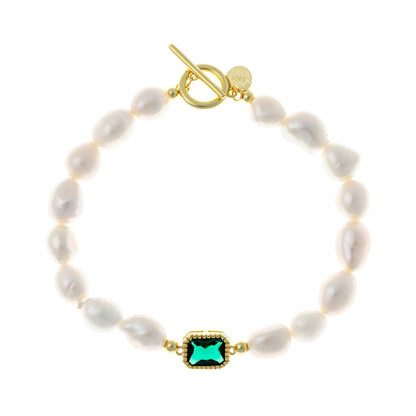 Tikrų perlų ir auksuoto sidabro apyrankė