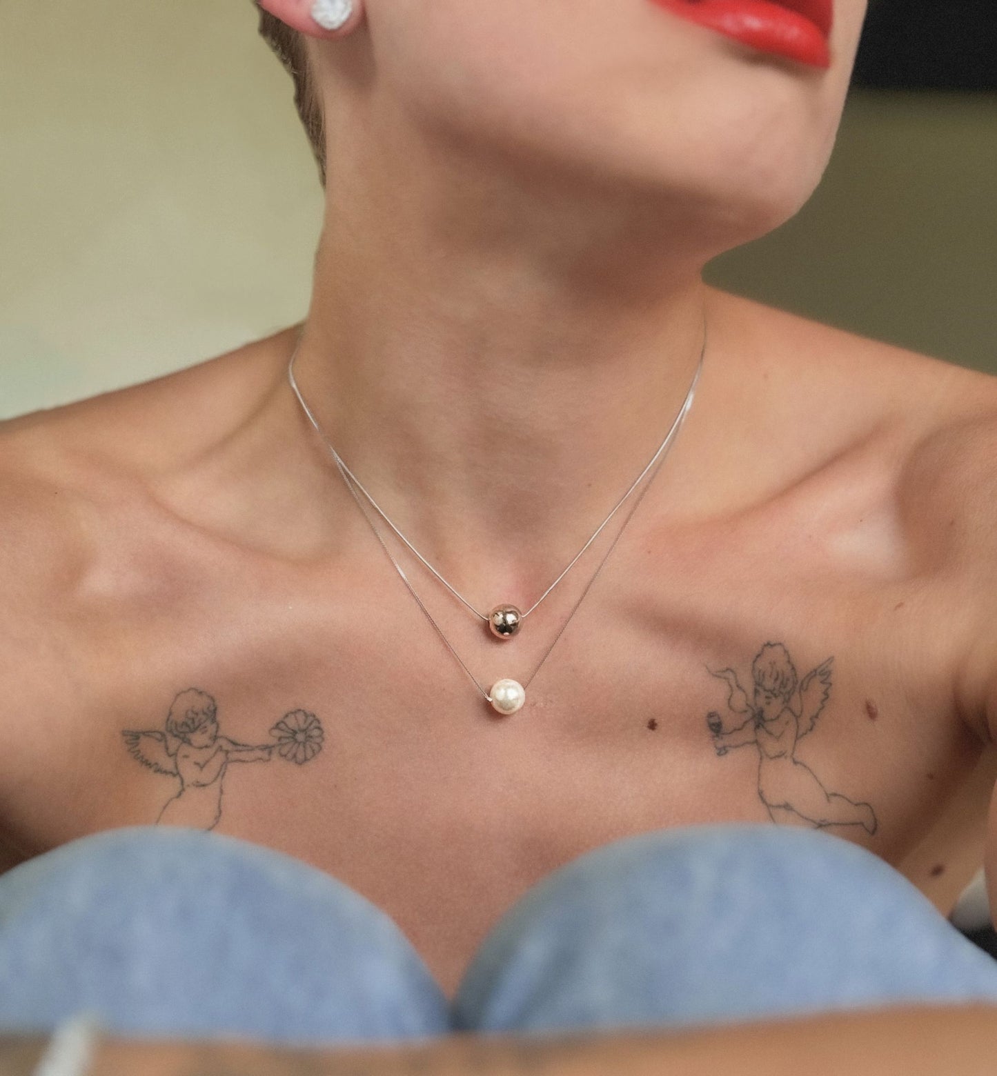 Sidabrinis rodžiuotas pakabukas su burbuliuku