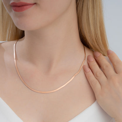 Sidabrinė paauksuota 40 - 45 cm grandinėlė "Flat chain"