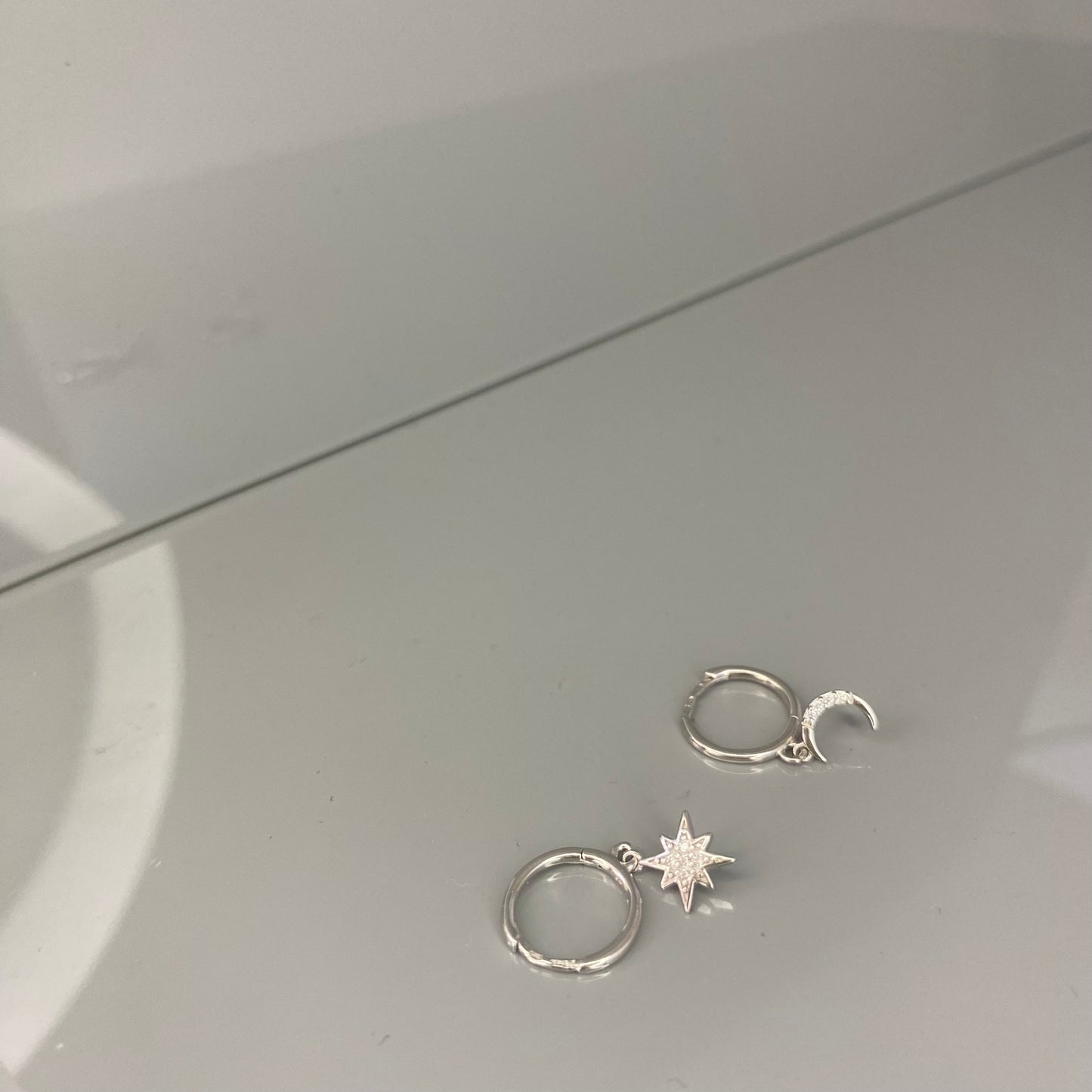 Sidabrinės rodžiuotos rinkutės "Star & Moon"