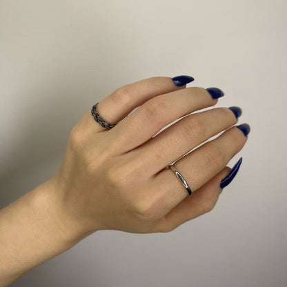 Sidabrinis rodžiuotas 2mm žiedas