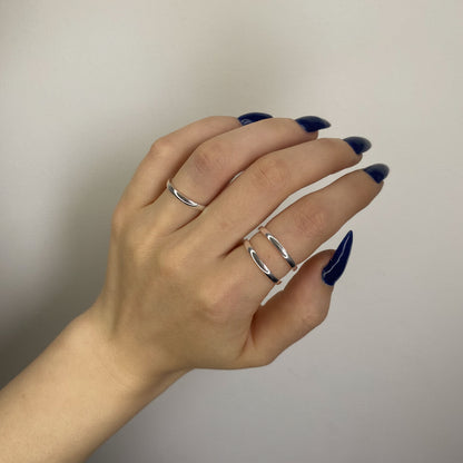 2mm storio sidabrinis žiedas