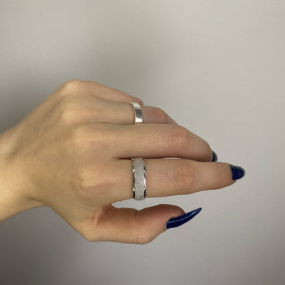 Sidabro žiedas 6mm "SANDBLAST"