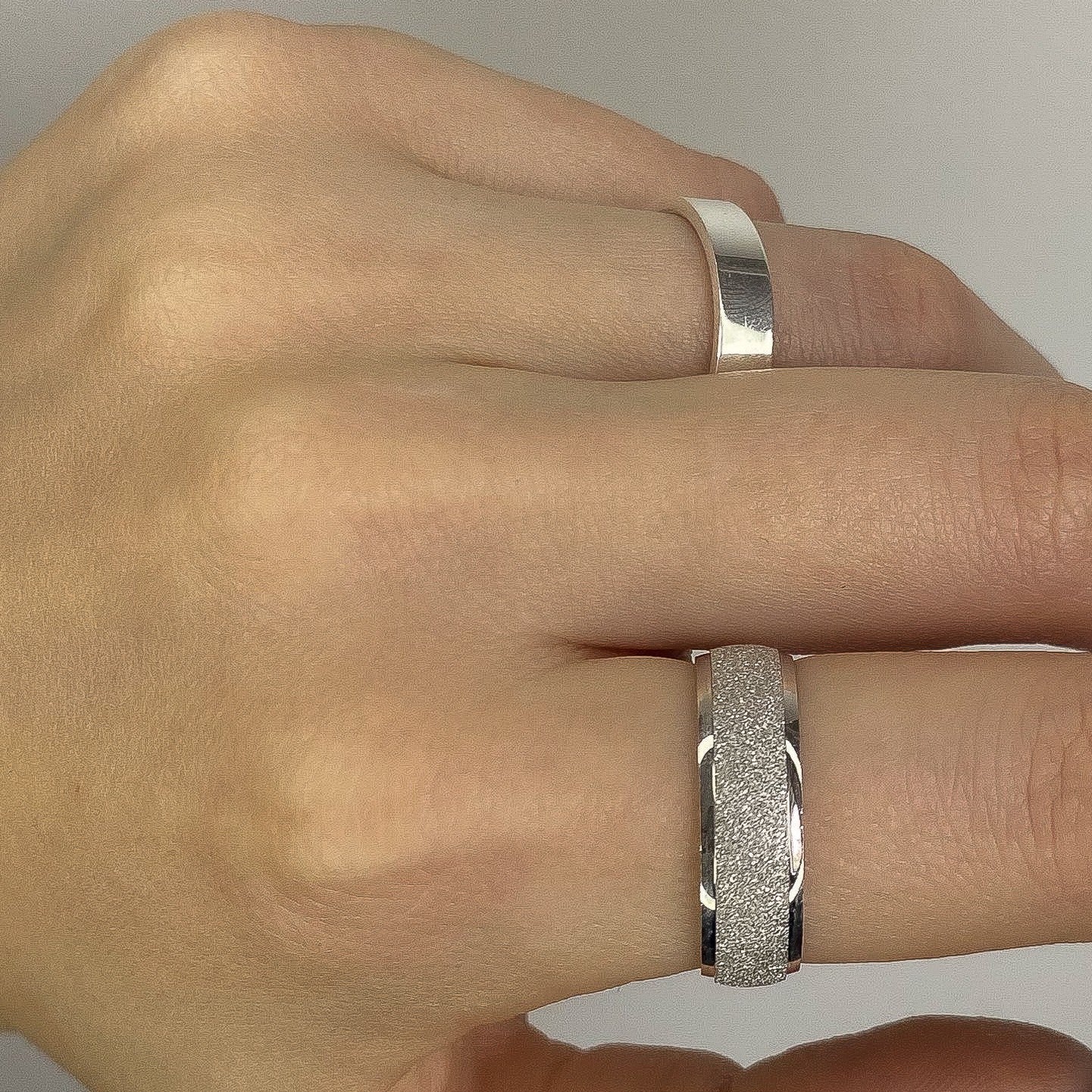 Sidabro žiedas 6mm "SANDBLAST"